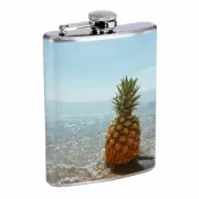 Beach Pineapple Em3 Flask 8oz Stainless Steel Hip Drinking Whiskey