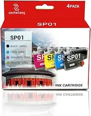 ZaoHetang SP01 Sublimation Ink Cartridge Remanufactured SP01XLBK SP01CS SP01MS SP01YS Ink Cartridge Compatible with Brother SP01 Printer (BCMY)