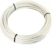 WHITE Vinyl Coated Cable Wire Rope, 1/8"- 3/16", 7x7, 50 ft coil