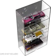 4 Car Wall Mount Display Showcase w/ Black Back Panel Mijo Exclusives 1/24-1/25