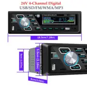 24V 4-Channel Digital Car Bluetooth Audio USB/SD/FM/WMA/MP3 AUX Radio Stereo
