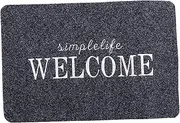 CIYODO 1Pc Outdoor Doormat Wear Resistant Non Slip Ground Mat for Home Entryway Bathroom and Porch Easy to Clean Absorbent Stylish Design Welcome Grey Mat