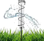 17 cm Rain Gauge for Garden, Frost-Proof, Outdoor Rain Gauge, Glass Rainwater Meter, Rain Gauge with Metal Stake, Rain Gauge with Ground Spike, Decorative for Yard, Deck, Landscape and Garden