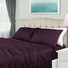 600TC Single Flat Premium Bed Sheet Super Soft Egyptian Cotton Plum Color
