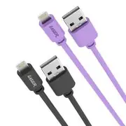 LASER MFi Lightning Cable Black & Purple 2M 2 Pack - CB-MFIA2BP2-L