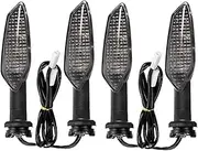 Motorcycle Indicators Turning For K&awasaki ZX6R ZX10R For Ninja Z 1000SX 250 SL 750 1000 ER-6F 12V Motorcycle Turn Signal Light Front Rear Direction Warning Lamp Running(4pcs Smoked)