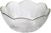 Creative Glass Fruit Bowl,Gold Trimmed Fruit Plate,Coffee Table Holding Snacks Candy Plate Hotel Dining Table Fruits Dish,Fruit Tray Snack Plate