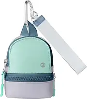 [Babysun] Mini Backpack Keychain Wristlet Pouch Small Change Coin Purse Cute Zipper Wallet With 3 RFID Card Slots For Women/Men Airpods Cosmetics, Green Blue, Mini Backpack Keychain Wristlet Wallets