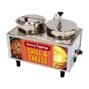 Electric Benchmark Chili & Cheese Warmer 1 Pump & 1 Ladle and Lid 120v Silver