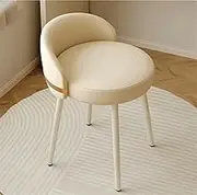 Tweizhenba Light Luxury Swivel Dressing Chair Simple Low Back Decorative Chair Makeup Chair Perfect for Bedroom, Study Cloak, Living Room (Beige)