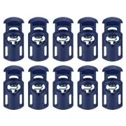 30Pcs 5.5x3mm Cord Lock Plastic Single Hole Spring Toggle Stoppers, Dark Blue