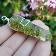 Peridot orgone resin wire wrapped Crystal Healing Gemstone pendant - 1pc