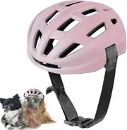 unbrand Dog Helmets For Small Medium Dogs, Ventilated Dog Motorcycle Helmet Safety Hat, Pet Helmets Cap Adjustable For Kitten Puppy M Pink