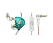 for QKZ AK6 PLUS In-ear Earphone Line Control Moving-coil Mega Bass High Fidelity Sound Wired Earbud for Cellphone-Cyan
