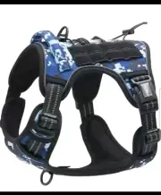 Medium Blue Camo Dog Harness