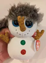2018 TY Beanie Boos Buttons 7” Plush Christmas Winter Snowman
