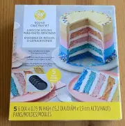 WILTON Easy Layers! 5 Layer Cake Pan Set USES ONE Box of Cake Mix NEW NIB