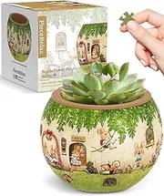 PieceRelax 3D Puzzle Planter - Smart - Happy Reading - Small Round Plant Pots with Drainage, Home Decor Flower Pots for Indoor Cactus, Succulents Pots [K1102]