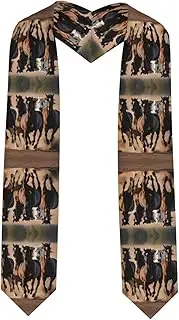 [SKKNT] Running Horses Print Graduation Shawl Stole For Academic Commencements Honor Sash Congratulations Gift
