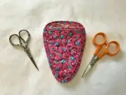 PINK CALICO Quilted cotton embroidery needlework scissor holder