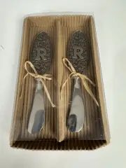THIRSTYSTONE Decorative Cheese Butter Dip Spreader~ Monogram R ~ Set Of 2 ~NEW