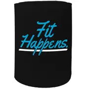 Alcohol Stubby Holder - Fit Happens Fitness - Funny Novelty Birthday Gift Joke Beer Can Bottle