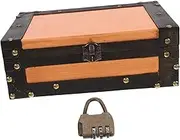 BCOATH Vintage Wooden Storage Box with Combination Lock Decorative Keepsake Trunk for Wedding Cards and Treasures Classic Aged Design for Home Decor and Efficient Organization
