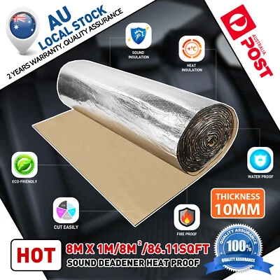 4pcs 2mx1m Sound Deadener Heat Proof Insulation Noise Proofing Foam Auto Shield (for: Peugeot)