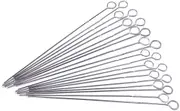 Set of 10 Kabob Skewers 15" Stainless Steel BBQ Barbecue Skewers Metal Grilling Skewers Set, Reusable BBQ Sticks
