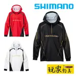 ｜玩家釣具｜SHIMANO SH-124W LIMITED PRO 頂級 半拉鏈連帽 長袖 釣魚衫