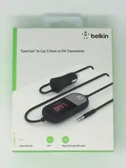 Belkin Connect TuneCast in-Car 3.5mm Audio Jack to FM Transmitter for Car - Blac