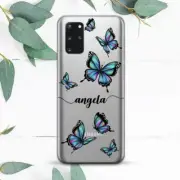 Butterflies Custom Name Cute Clear Case For Samsung Note 20 S21 S22 S23 S24 FE1