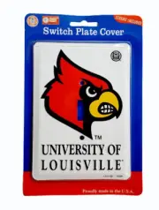 Officially Licensed Louisville Cardinals White Single Switch Plate Cover Light