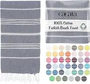 CACALA Pure Series Turkish Bath Towels – Traditional Peshtemal Design for Bathrooms, Beach, Sauna – 100% Natural Cotton, Ultra-Soft, Fast-Drying, Absorbent – Warm, Rich Colors with Stripes
