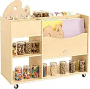 Wooden Art Craft Material Storage Cabinet Trolley