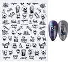 Nail Art Sticker Decal Halloween Spider Web Skull Candle Trick or Treat G35 NH15