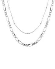 Glaze Jewelry Silver Double Chain Necklace