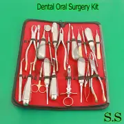 21 PCS AUTOCLAVABLE DENTAL ORAL SURGERY KIT EXTRACTING FORCEPS W/ GOLD HANDLE