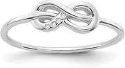 [Diamond2Deal] Women's Sterling Silver Diamond Infinity Ring (0.012ct,G-H)