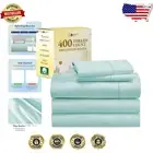 Luxury 400 Thread Count Split King Sheet Set - Cooling Natural Cotton - Seafoam
