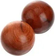 Beavorty 2Pcs Hand Massage Balls Muscle Tension Release Fitness Balls for Hand Training Relaxation Natural Wood