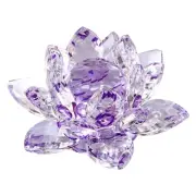 F Crystal Lotus Flower Figurine Valentine Wedding Decor Glass Craft9443