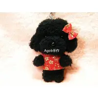 在飛比找蝦皮購物優惠-Agob手作 黑貴賓狗吊飾 紅色花朵衣服 蝴蝶結