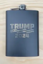 Trump 2024 8oz Stainless Steel Flask with Funnel