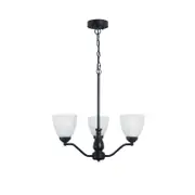 Oriel Lighting Rochester Traditional Glass Pendant Light Black 3lt