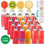 20Pack Empty Clear Plastic Juice Bottles with Tamper-Proof Cap BPA Free Reusable
