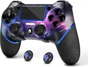 Wireless Controller for PS4, with Non-Slip Grip, Thumb Caps (Galaxy)