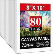 ESRICH Canvas Boards for Painting 8x10, 80 Pack Painting Canvas, Primed Cotton Canvas Panels 8x10 for Oil Paint, Watercolor, Acrylic Paint, Gouache and Tempera.