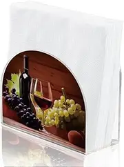 SUPERDANT Red Wine Grapes Napkin Holder Vintage Acrylic Paper Napkin Holder Freestanding Tissue Box Dispenser for Kitchen Table Cocktail Napkin Holder for Restaurant Banquet Bar 12.5x5x10.5CM