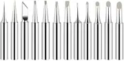 12pcs/Set 900M-T Soldering Solder Iron Tips Bit for Hakko Welding Station Tools for Precision Work, Silver, Lead-Free Plating, Compatible with Multiple Models